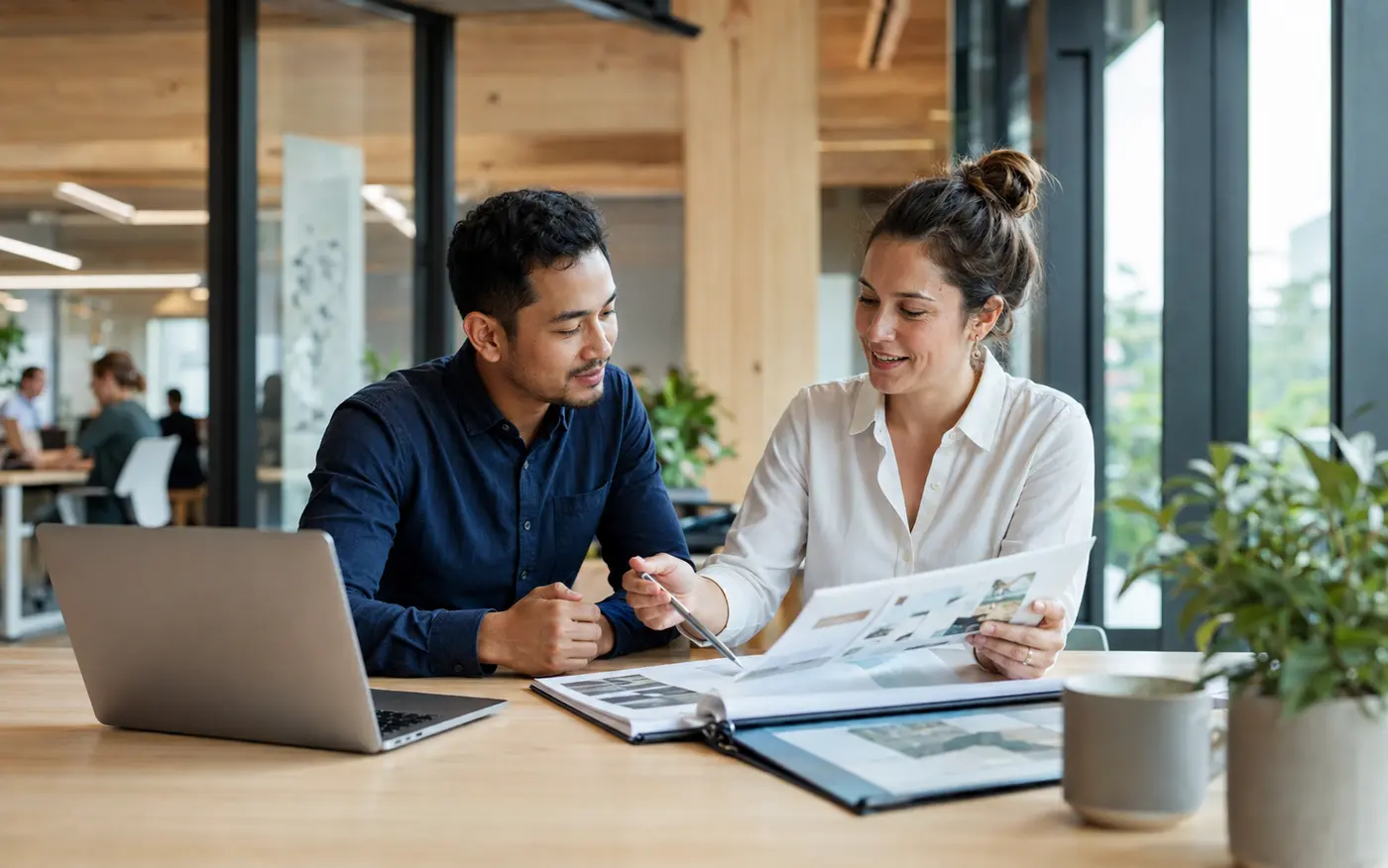 International professionals in a modern New Zealand workplace